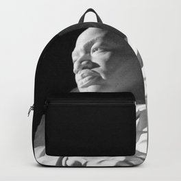 Night, Martin Luther King Civil Right African American Memorial black and white photograph / photography Backpack