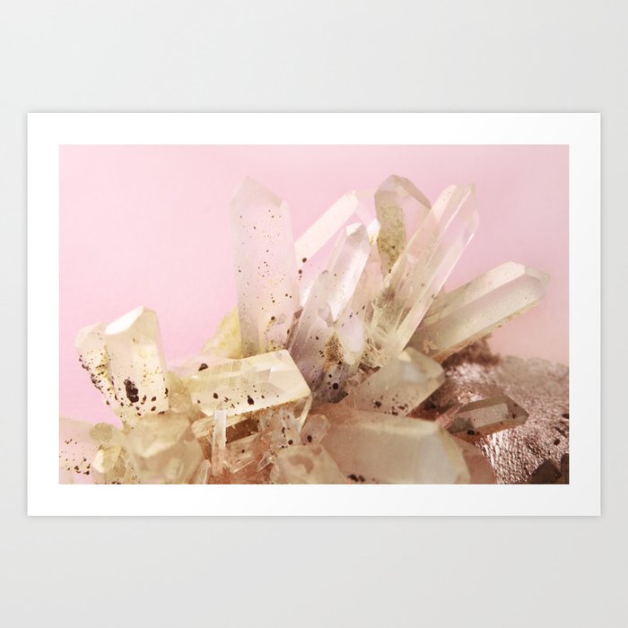 Quartz Crystals on Blush Art Print