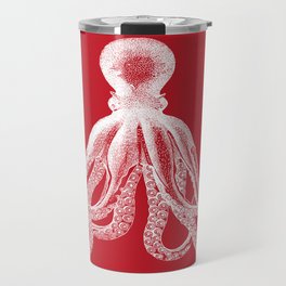 Octopus | Vintage Octopus | Tentacles | Red and White | Travel Mug
