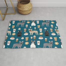 French Bulldog coffee pupuccino dog breed gifts frenchies must haves Area & Throw Rug