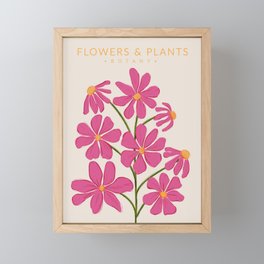 Hot Pink Flowers - Botany no2 Framed Mini Art Print