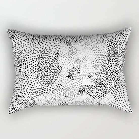 Dot Matrix BW | Abstract Geometric Rectangular Pillow
