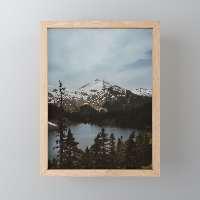Alpine Lake at Mount Baker Framed Mini Art Print