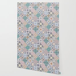 Mediterranean Decorative Tile Print XVI Wallpaper