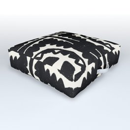 Sayulita, black & white Outdoor Floor Cushion