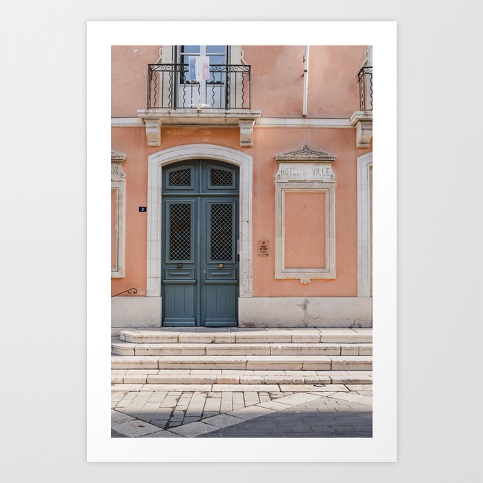 Blue door pastel building Saint-Tropez in the South of France | Fine Art Travel Photography Art Print