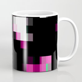 geometric pixel square pattern abstract background in pink black Mug