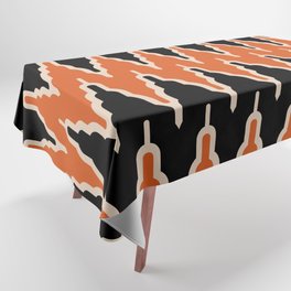 Chevron Pattern 533 Black and Orange Tablecloth