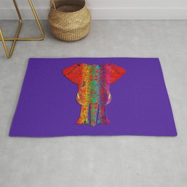 Rainbow Ganesha (Purple Background) Rug