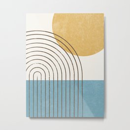 Sunny ocean Metal Print | Sunrise, Coastal, Beach, Midcenturymodern, Goldsun, Sunny, Arch, Landscape, Abstract, Ocean 