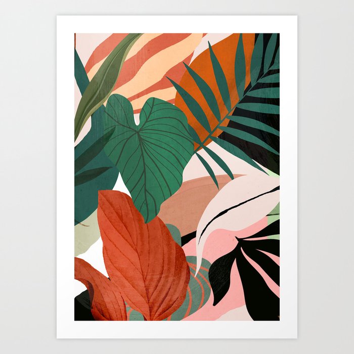 Abstract Art Tropical Leaves 44 Art Print by ThingDesign Society6