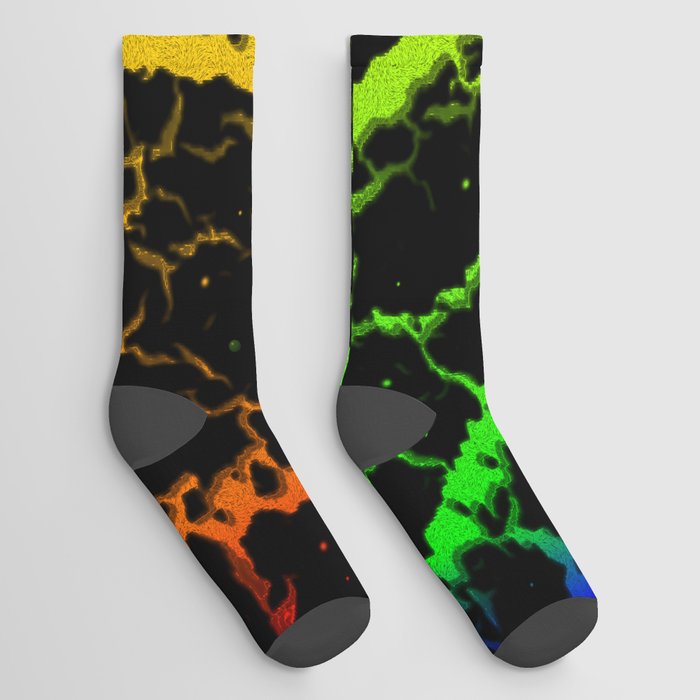 Cracked Space Lava - Rainbow BGYOR Socks