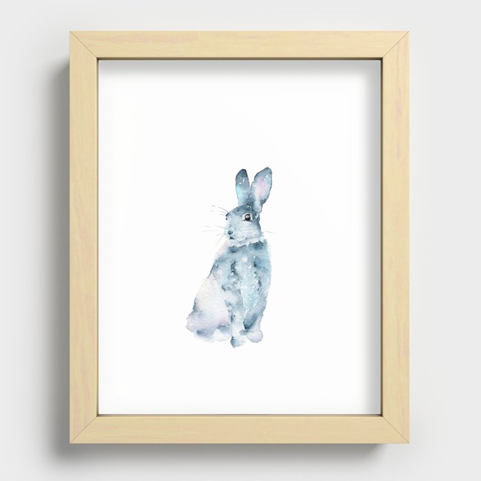 Watercolor Bunny Recessed Framed Print