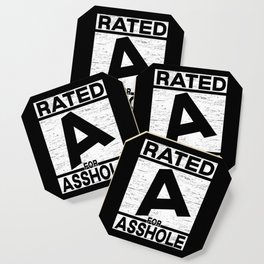 Rated A For Asshole Adult Humor Sarcasm Jokes Coaster