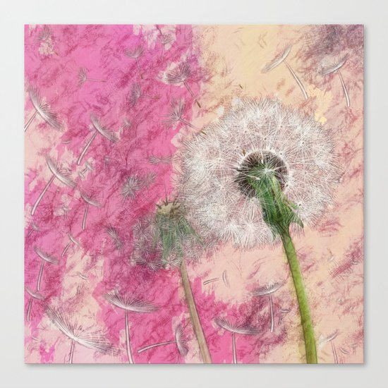 Dandelion - pastel fantasy Canvas Print