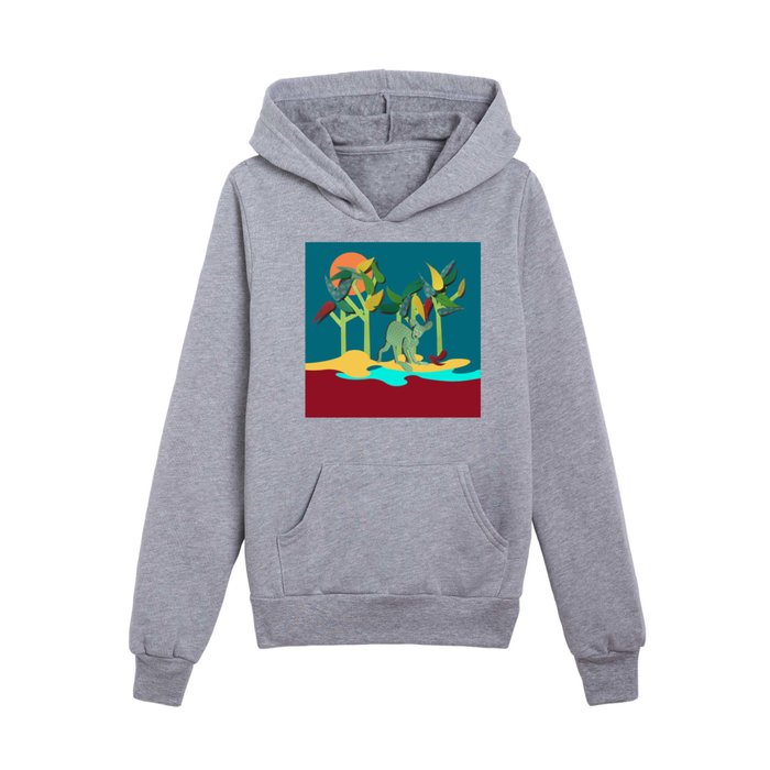 kangaroo green Kids Pullover Hoodie