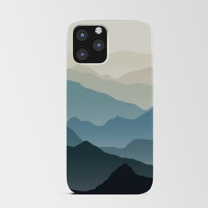 Teal Blue Mountaintops iPhone Card Case