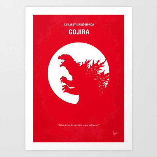 No029-1 My Godzilla 1954 minimal movie poster Art Print