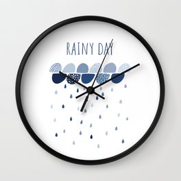 Rainy Day art print Wall Clock