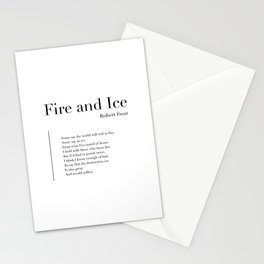 Fire and Ice by Robert Frost Stationery Card
