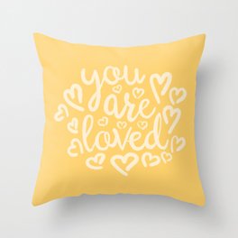 You are so Loved, Yellow Throw Pillow