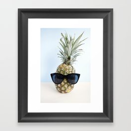 Pineapple With Sunglasses Framed Art Print