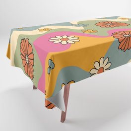 70s Retro Floral Pattern 03 Tablecloth