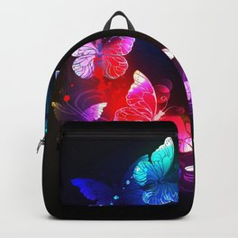 Neon night butterflies Backpack