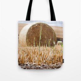Wheat Bale Photography Print Tote Bag