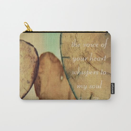 The Voice Of Your Heart Whispers To My Soul - Wind Chimes - Rustic - Wedding - Valentine's Day Carry-All Pouch