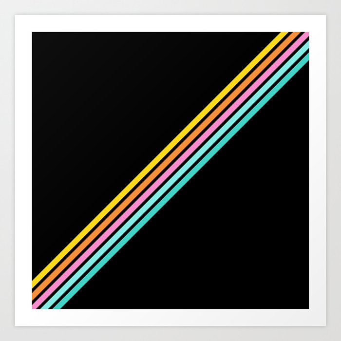 Minimal Abstract Retro Stripes 80s Style - Bakunawa Art Print
