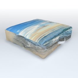 Ocean Beach Waves Sunset Photo Outdoor Floor Cushion