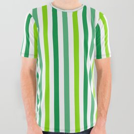 St. Patrick's Day Green Vertical Stripes Collection All Over Graphic Tee