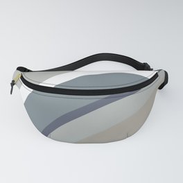 Funky Wavy Lines Blue, Grey and Neutral Tones Fanny Pack