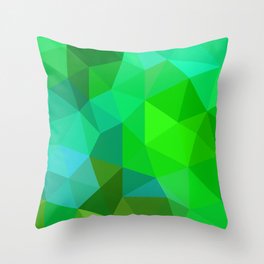 Emerald Low Poly Throw Pillow