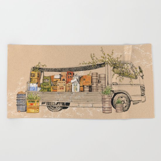 Green Invasion Beach Towel