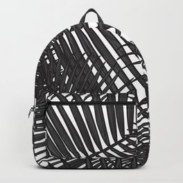 Modern Black and White Palm Leaf Design Backpack