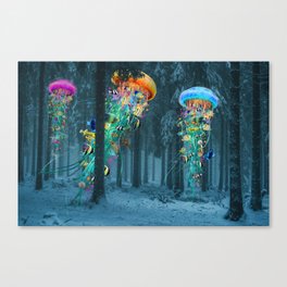 New Winter forest of Electric Jellyfish Canvas Print