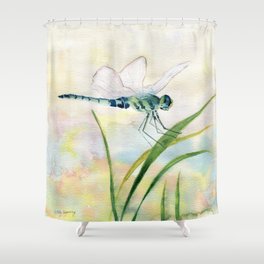 Dragonfly Watercolor  Shower Curtain