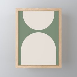 Arches on Sage Green - Scandinavian Abstract Shapes Framed Mini Art Print