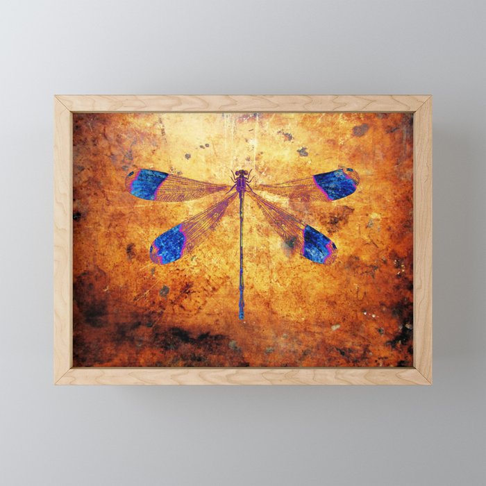 Dragonfly in Amber Framed Mini Art Print
