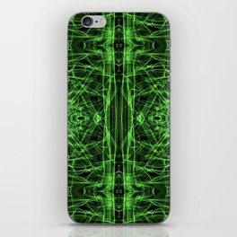 Liquid Light Series 46 ~ Green Abstract Fractal Pattern iPhone Skin