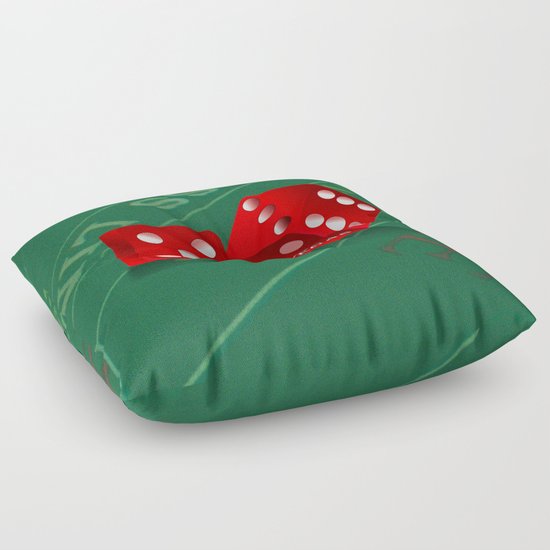 Craps Table & Red Las Vegas Dice Floor Pillow