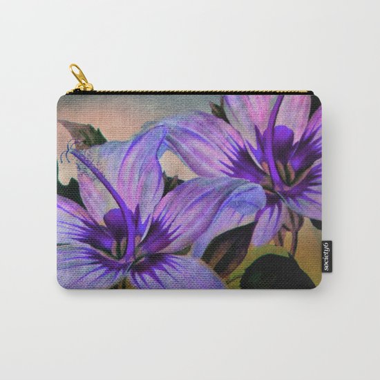 Vintage Painted Lavender Lily Carry-All Pouch