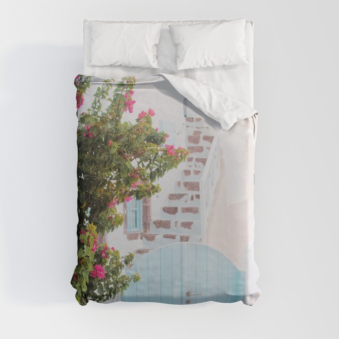 Dreamy Santorini Oia #1 #wall #art #society6 Duvet Cover