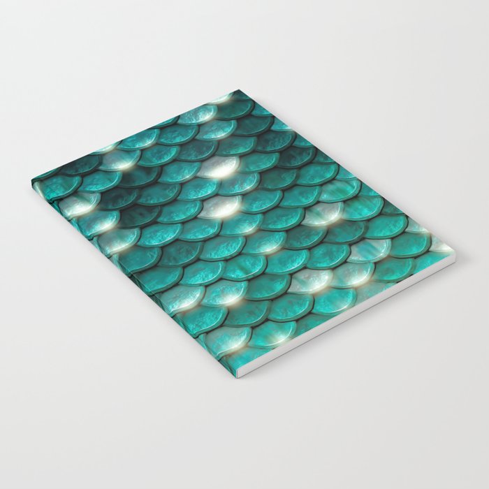 Turquoise sparkling mermaid glitter scales - Mermaidscales Notebook