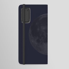 Waxing Crescent Moon on Navy Android Wallet Case