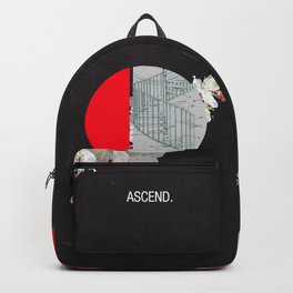 Ascend. Backpack | Flowers, Minimal, Red, Circle, Typography, Curated, Digitalcollage, Vintage, Graphic Design, Floral 