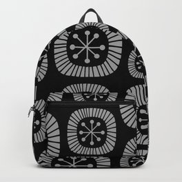 Mid-Century Modern Atomic Abstract Composition 233 Black and Gray Backpack