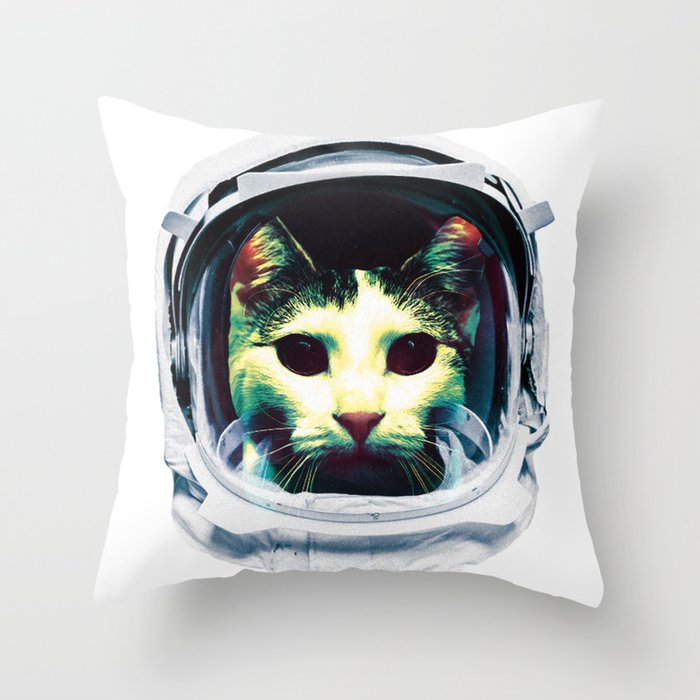 Space Kitty Throw Pillow